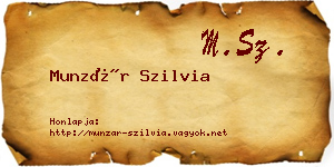Munzár Szilvia névjegykártya